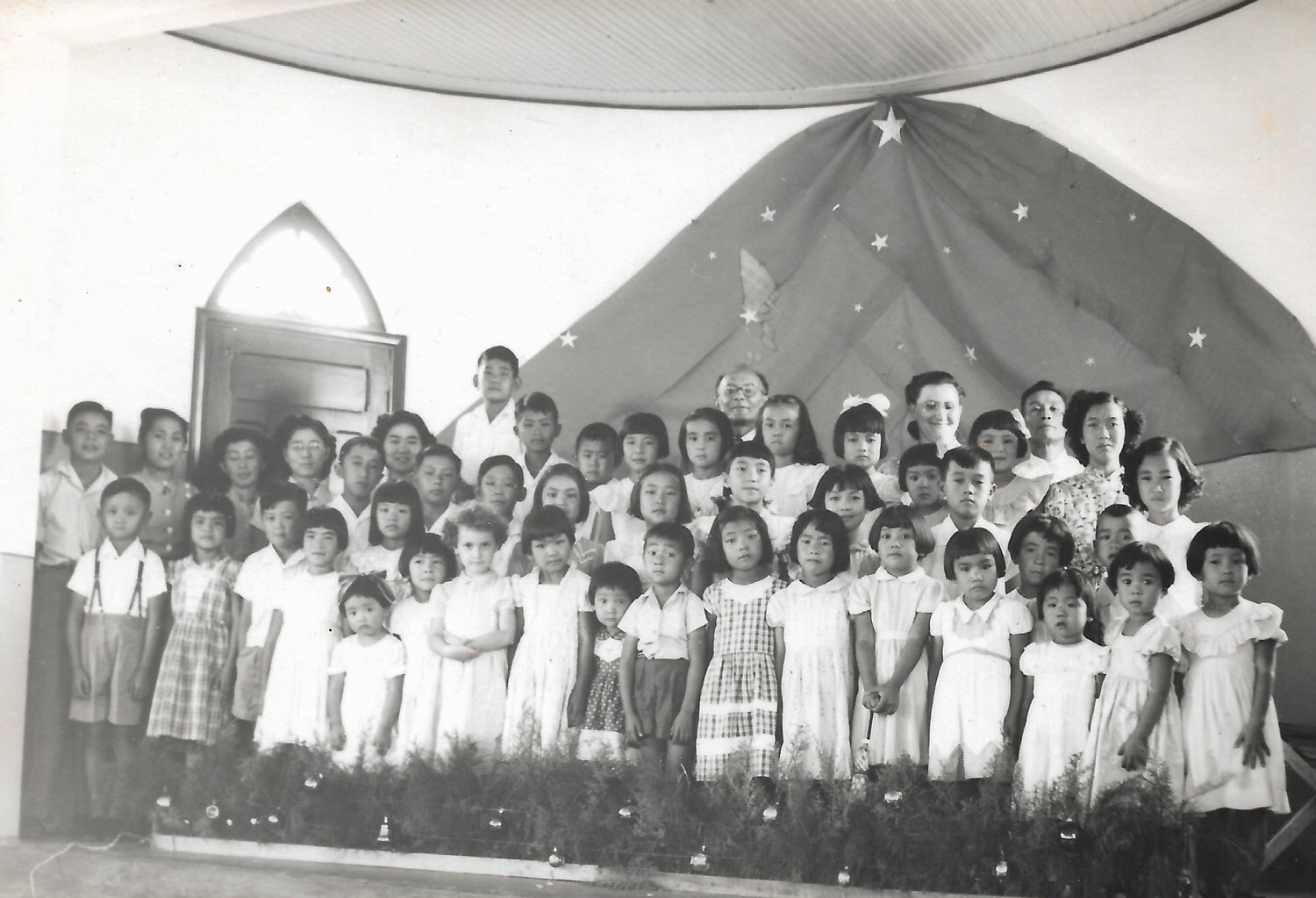 Crianças da Escola Dominical de Lins, Natal de 1952